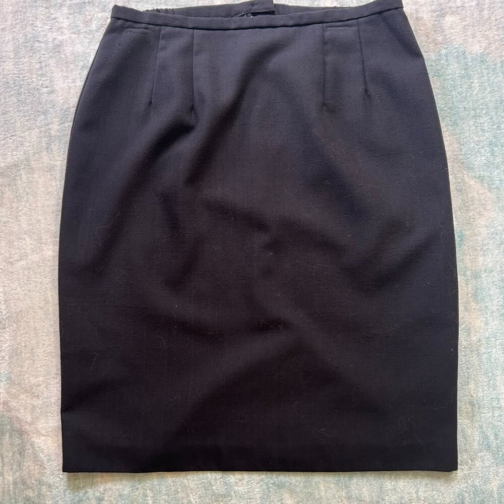 Summit Hill Black Knee-Length Business Casual Skirt | A-Line Vintage Size 12